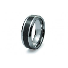 Tungsten Carbide Carbon Fiber Men's Ring